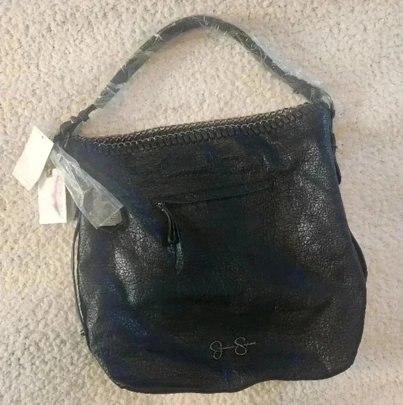 Jessica Simpson Handbags - NWT Jessica Simpson Black and Silver Leather Bag